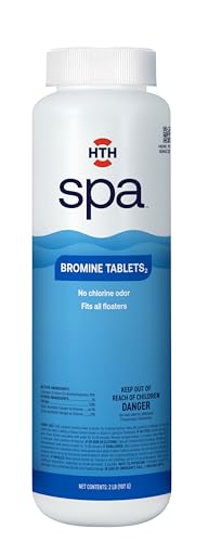 HTH Spa 86109 Bromine Tablets, Chemical Sanitizer for Spas & Hot Tubs - Fits All Floaters for Easy Application, Creates Soft Water Feel, No Chlorine Odor, Eliminates Bacteria & Algae, 2 lbs