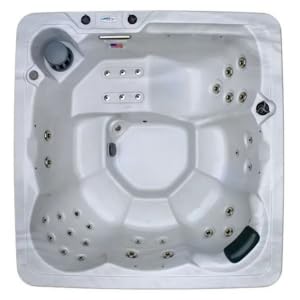 Hudson Bay HB34 6-Person Hot Tub with 34 Therapy Jets and Digital Controls – Sterling Acrylic Interior and Mocha Exterior Cabinet - Ideal for Backyard Relaxation and Hydrotherapy