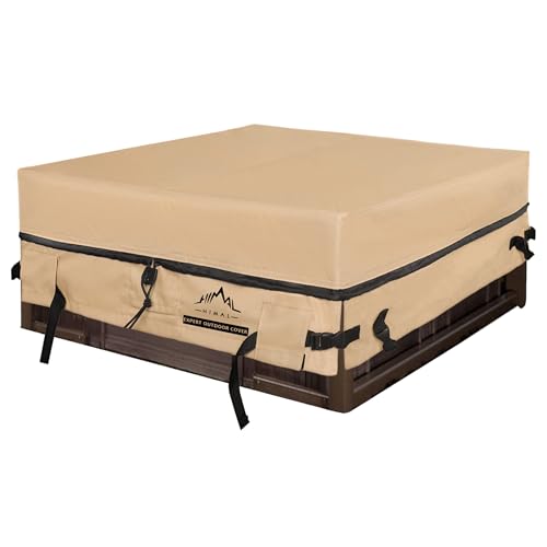 Himal Square Hot Tub Cover - Heavy Duty 600D Polyester Waterproof,UV Protection SPA Cover for Hot Tub(90 x 90 inch,Beige)