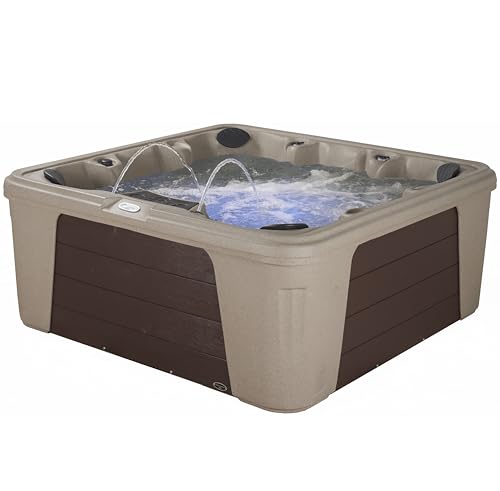 Palm Beach Outdoor Hot Tub, 6-7 Person 30-Jet, 82-Port Bench Spa with Ice Bucket by Aqualife by Strong Spas