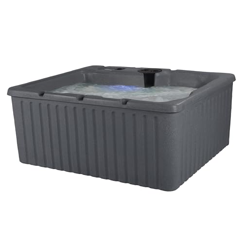 Aqualife Current 4-Adult Outdoor Hot Tub, Uses Standard Outlet, 14 Hydrotherapy Jets, Underwater Led Lighting, Cover Included