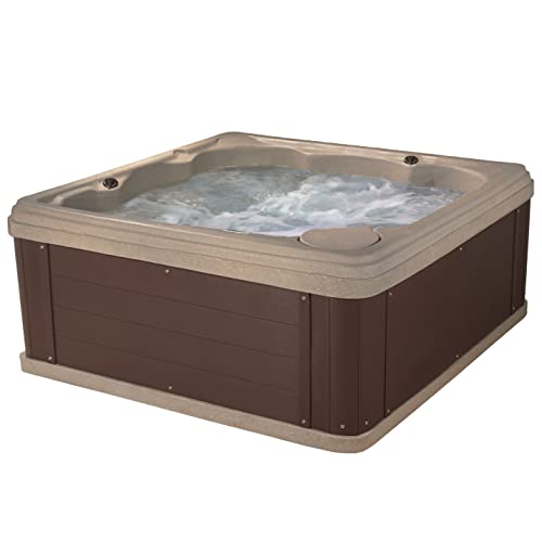 AquaLife Inland™ 5-6 Person 24-Jet Lounger Hot Tub with LED Lighting, Digital Control, Insulated Cover