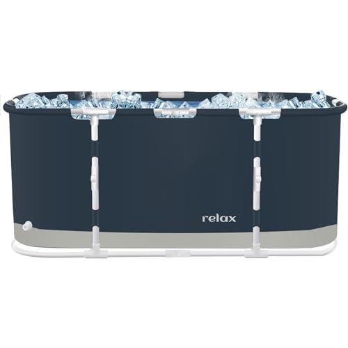 STARBRILLIANT Ice Bath Tub for Athletes, Oval Collapsible Hot Tub Portable Cold Plunge for Outdoor Garden Yard Gym, Adult Spa Freestanding Bathtub for Recovery