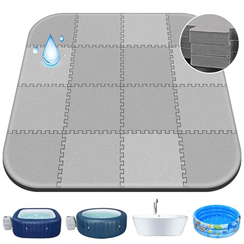 85 * 85 Inch Hot Tub Mat,Inflatable Hot Tub Accessories，Extra Thick Large Hot Tub Eva Foam Pad Padding Foundation for Outdoor Indoor,Portable Spa Pool Accessories Ground Base Flooring Mat Protector