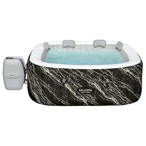 Bestway Hollywood EnergySense Luxe AirJet Inflatable Hot Tub Spa | Fits Up to 6 Persons | Marble Square 71" x 71" x 26"
