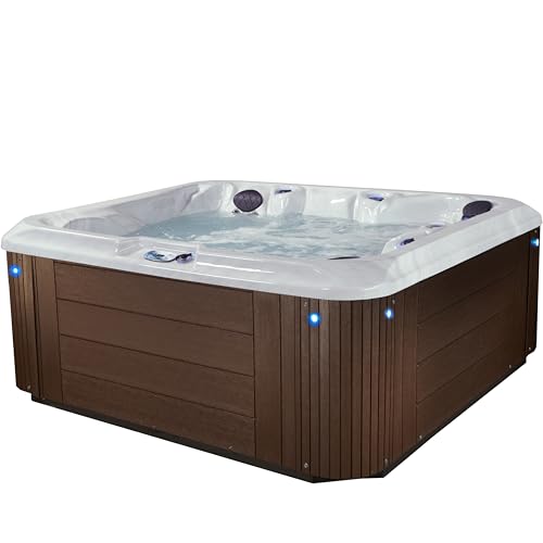Grand Banks Outdoor Hot Tub, 5-6 Person 81-Jet Acrylic Spas with 3 Pumps and LED Features by Aqualife by Strong Spas
