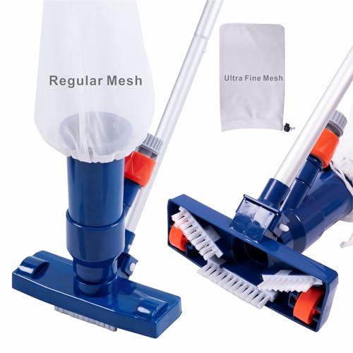 Upgraded Swimming Pool Spa Jet Vacuum Cleaner with Brush & 56" Pole,for Above Ground/Inflatable Pool,Hot Tub,Pond, Spa, Lake and Fountain