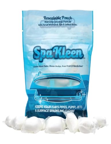 SpaKleen Jetted Tub Cleaner for Jacuzzis, Bathtubs, Whirlpools, Septic Safe, 10 Cleanings Per Pouch, Fast Action Formula, Made In The USA