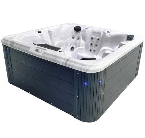 Insight Outdoor Hot Tub, 6 Person Spa, 34-Jet, 73-Port Lounger Acrylic Spas with Ice Bucket by Aqualife by Strong Spas