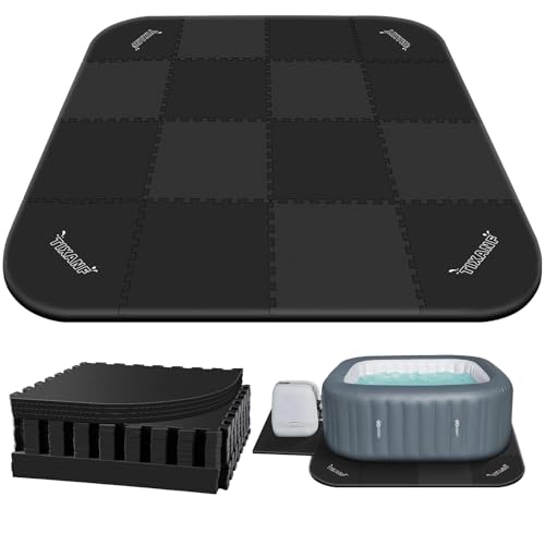 1/2" Extra Thick Hot Tub Mat,85IN Large Hot Tub Mat for Inflatable Tub,Hot Tub Pad Foundation,Eva Foam Padding for Indoor Outdoor,Inflatable Hot Tub Accessories (Dark Gray)