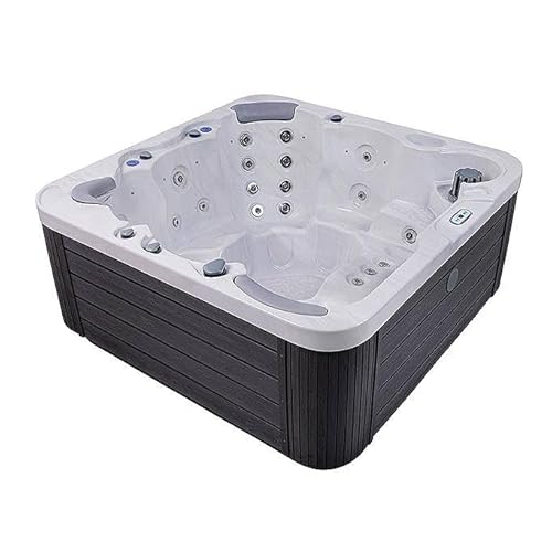Bueno Spa Jersey 6 - Person 46 - Jet Acrylic Hot Tub with New Arctic Max Insulation, Ozonator, and Cover in Ice White