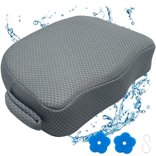 Hot Tub Booster Seat for Adults, 5 Inch Thick Supportive Cushion with Non-Slip Bottom, Weighted for Quick Sink Without Float, Spa Booster Seat for Hot Tub (Including Inflatable), Pool Gray