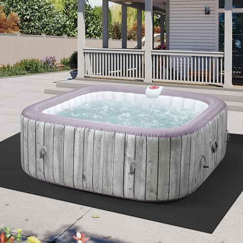 Tenalic 73" X 73" Inflatable Hot Tub, Blow up Hot Tub Outdoor for 4-6 Person, Portable Large Square Tub with 130 Bubble Jets, Outdoor Spa with Smart Heating, Insulated Cover and 6 Filter